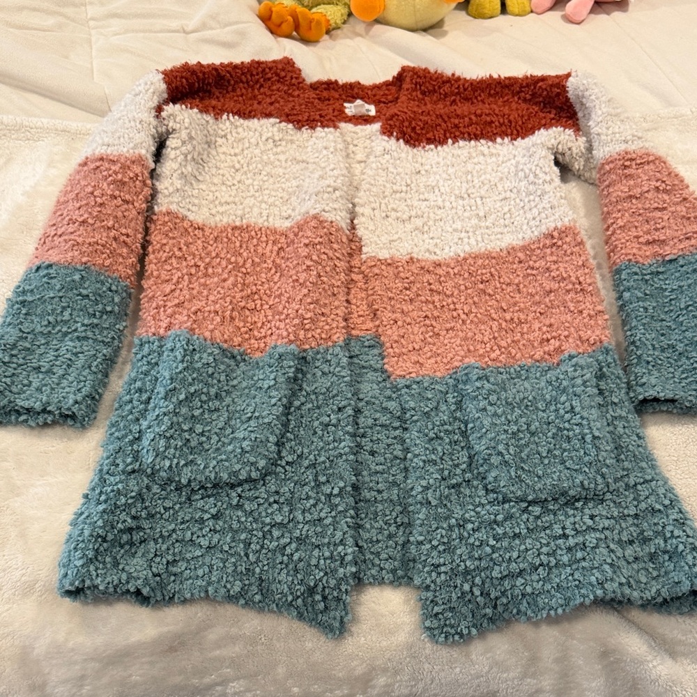 Hippie Rose Striped Womens Textured Cardigan